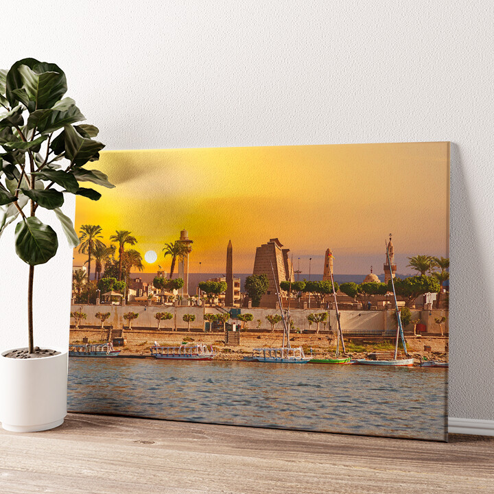 Leinwandbild personalisiert Nil bei Sonnenuntergang