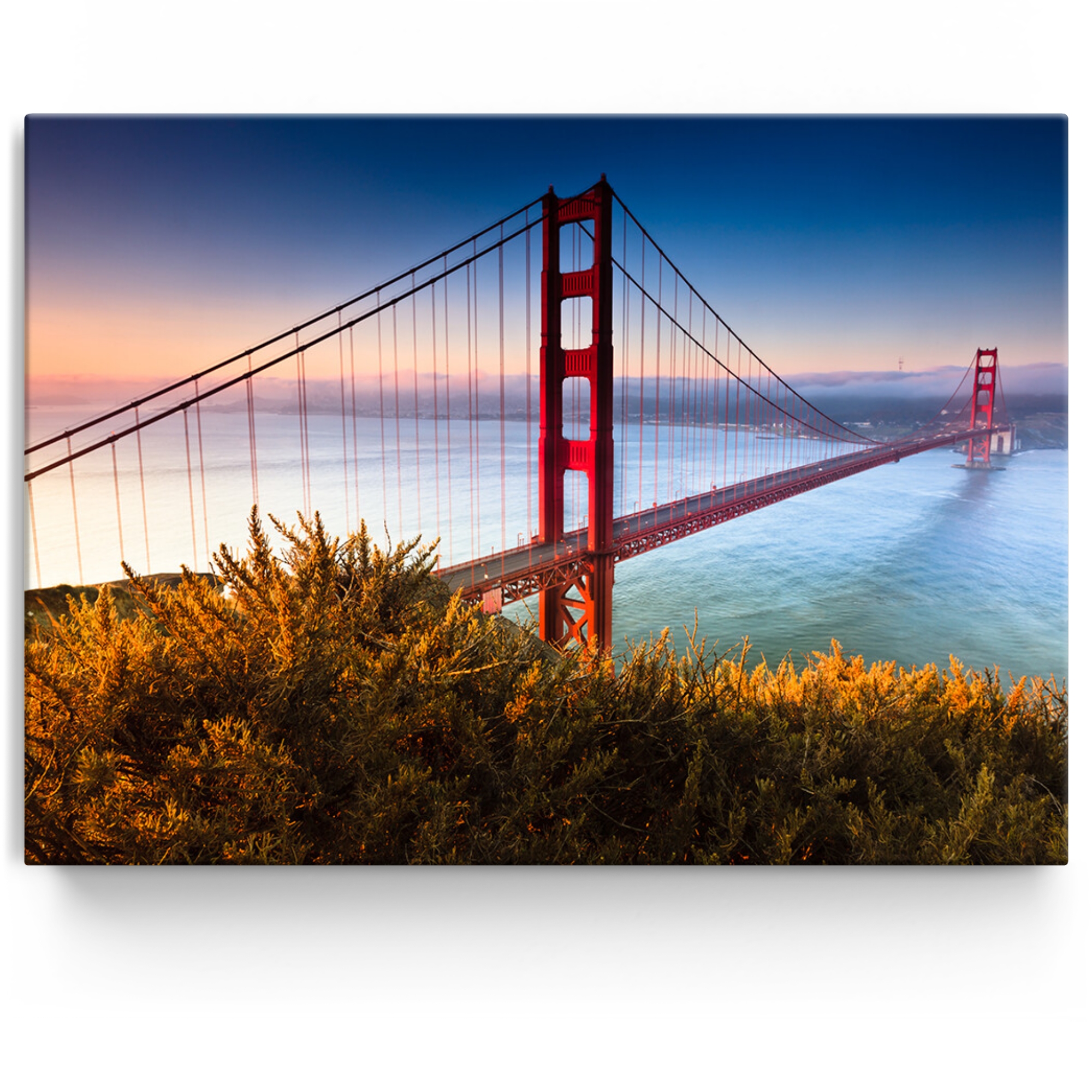 Bridge Deko-Leinwandbild Golden San Gate - Francisco Premium