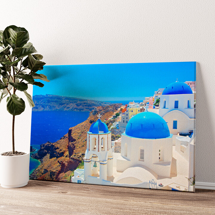 Leinwandbild personalisiert Santorini