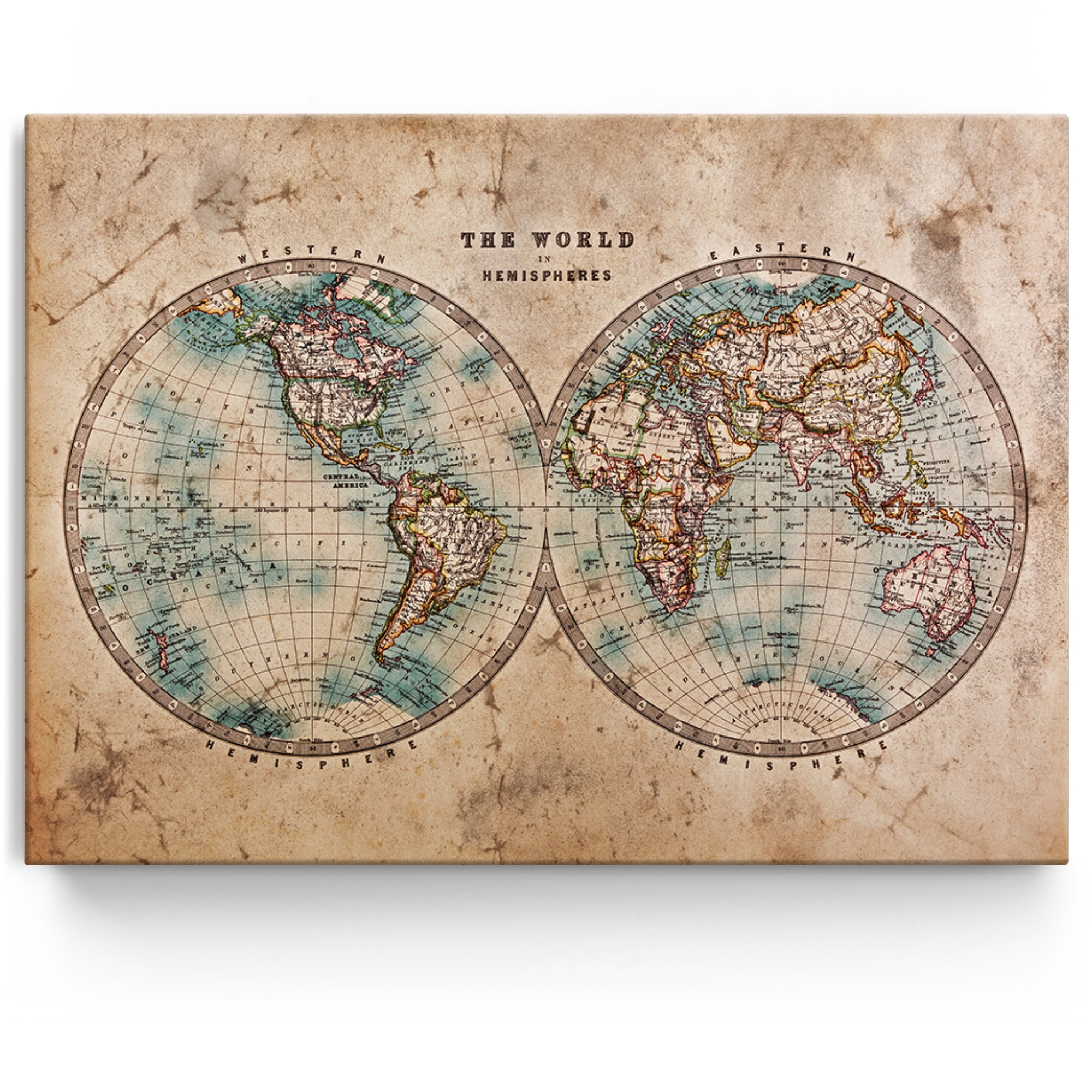 Personalisiertes Leinwandbild Weltkarte