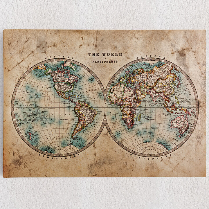 Personalisiertes Leinwandbild Weltkarte