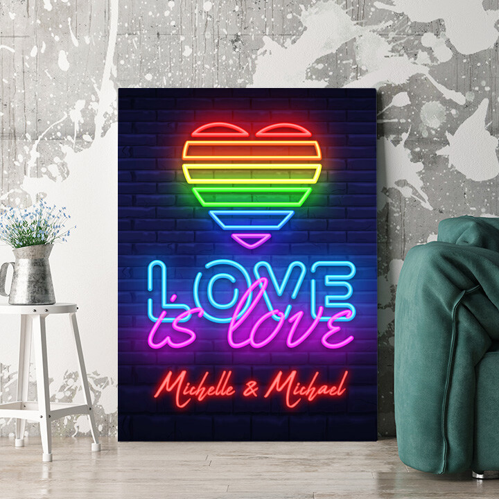 Personalisiertes Wandbild Love Is Love