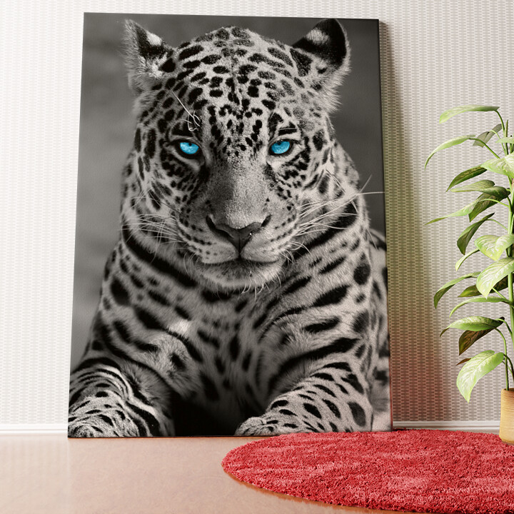 Leopard Wandbild personalisiert