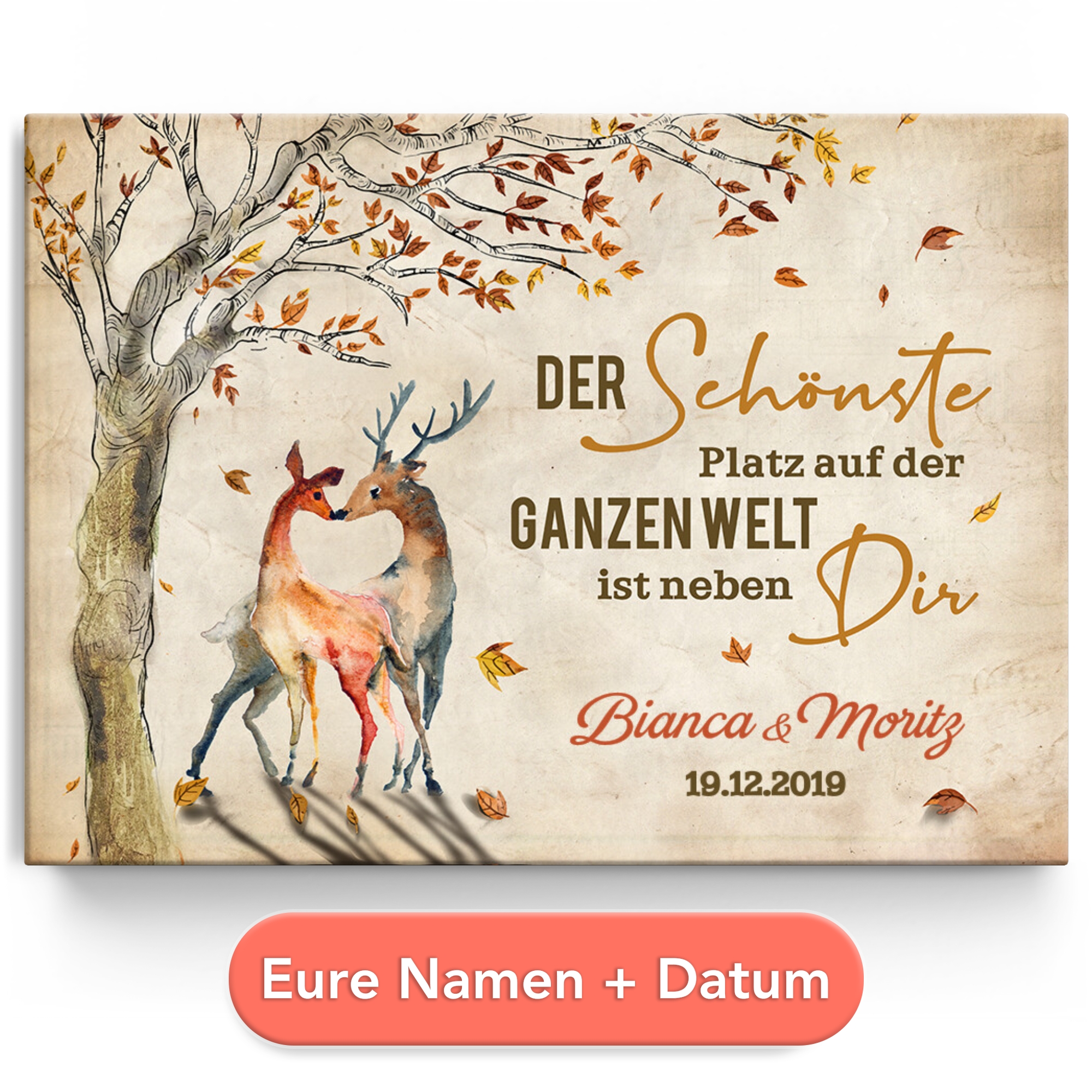 Neben Dir - Personalisierbares Leinwandbild | Liebesleinwand.de