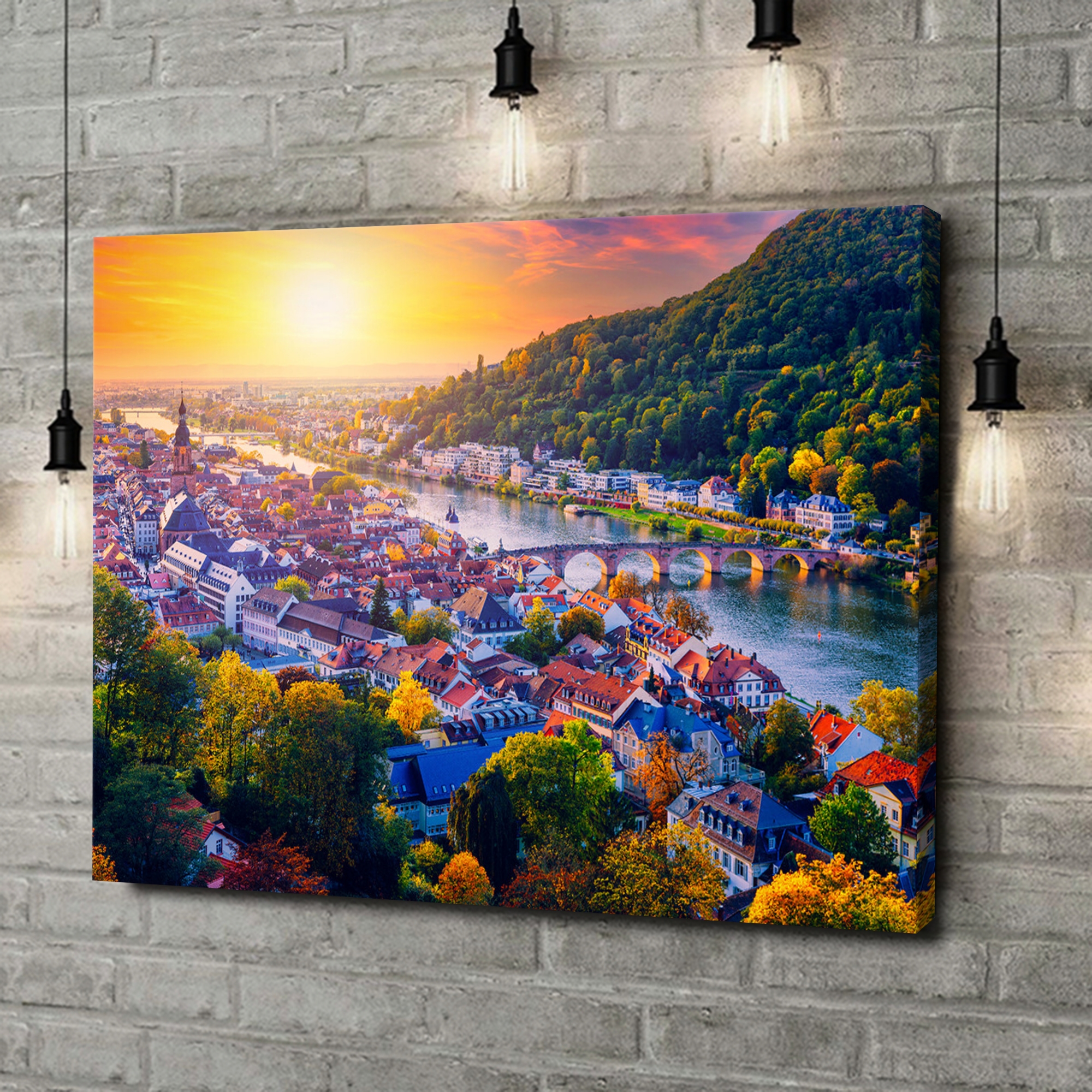 Liebesleinwand als Geschenk Skyline Heidelberg