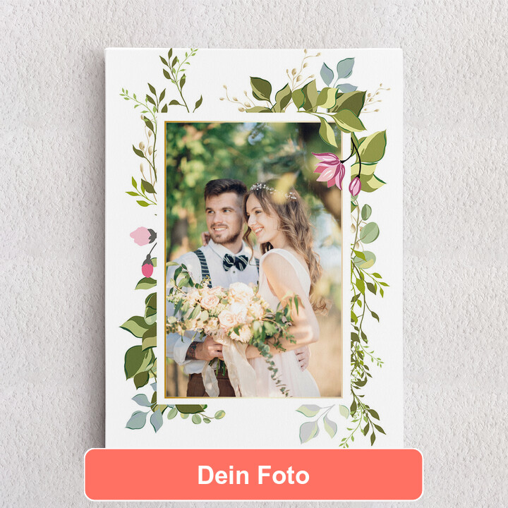 Personalisiertes Leinwandbild Hintergrund: Blumenranke