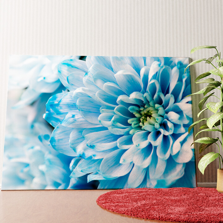 Blaue Chrysantheme Wandbild personalisiert
