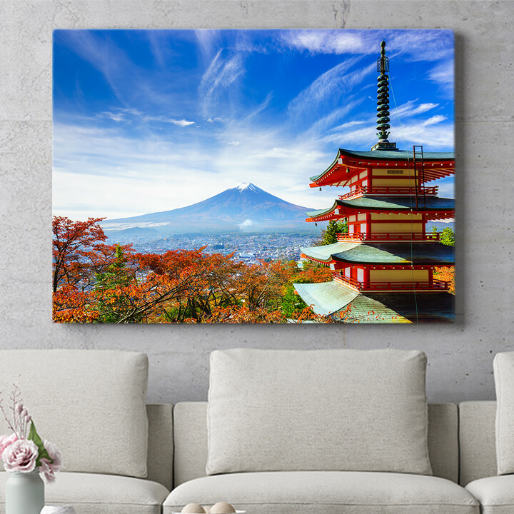 Personalisiertes Wandbild Fujiyoshida Pagode Japan
