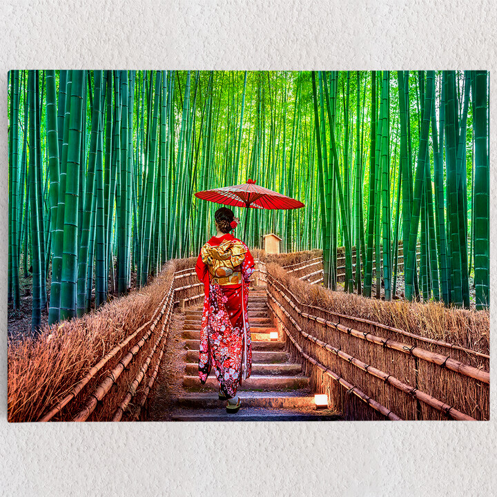 Personalisiertes Leinwandbild Bambuswald
