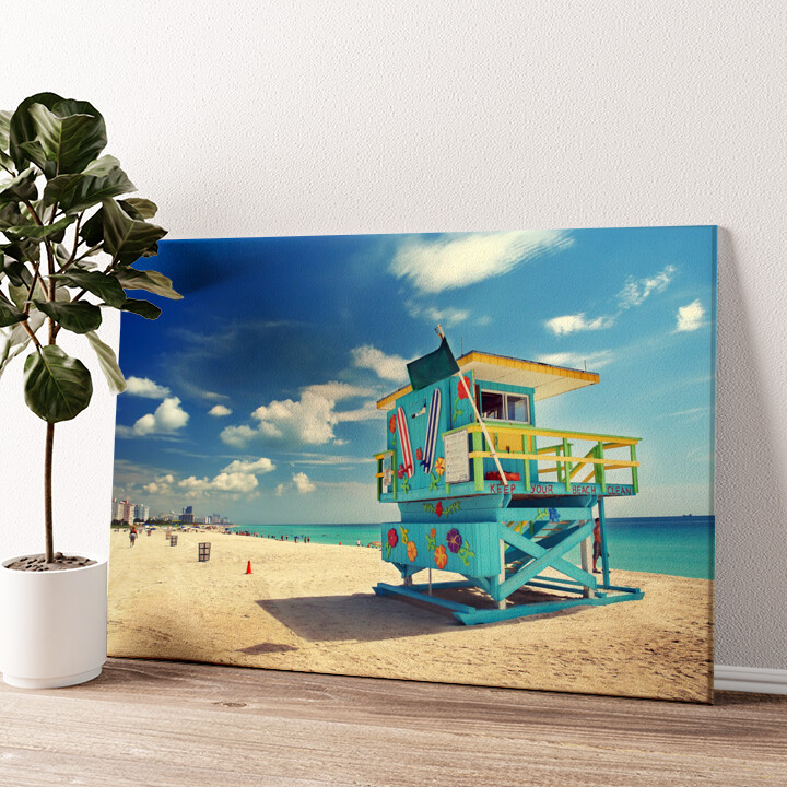 Leinwandbild personalisiert Strand von Miami