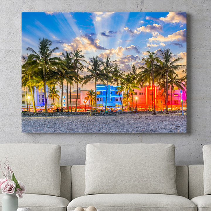 Personalisiertes Wandbild Küste von Miami