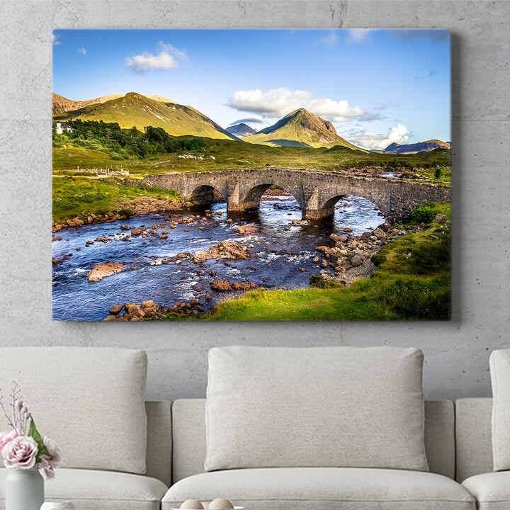 Personalisiertes Wandbild Natursteinbrücke in Schottland
