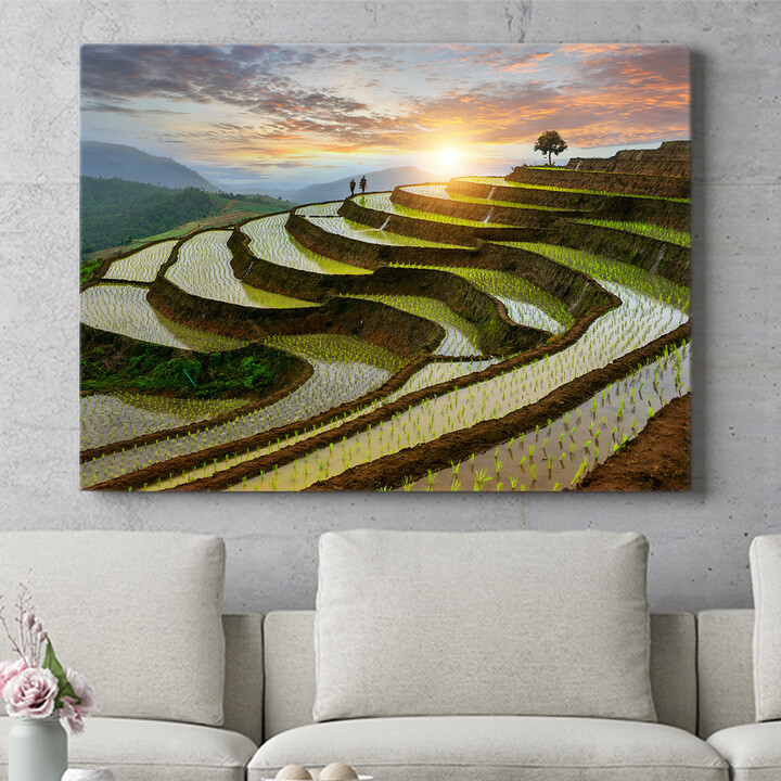 Personalisiertes Wandbild Reisfelder in Pa-Pong-Peang