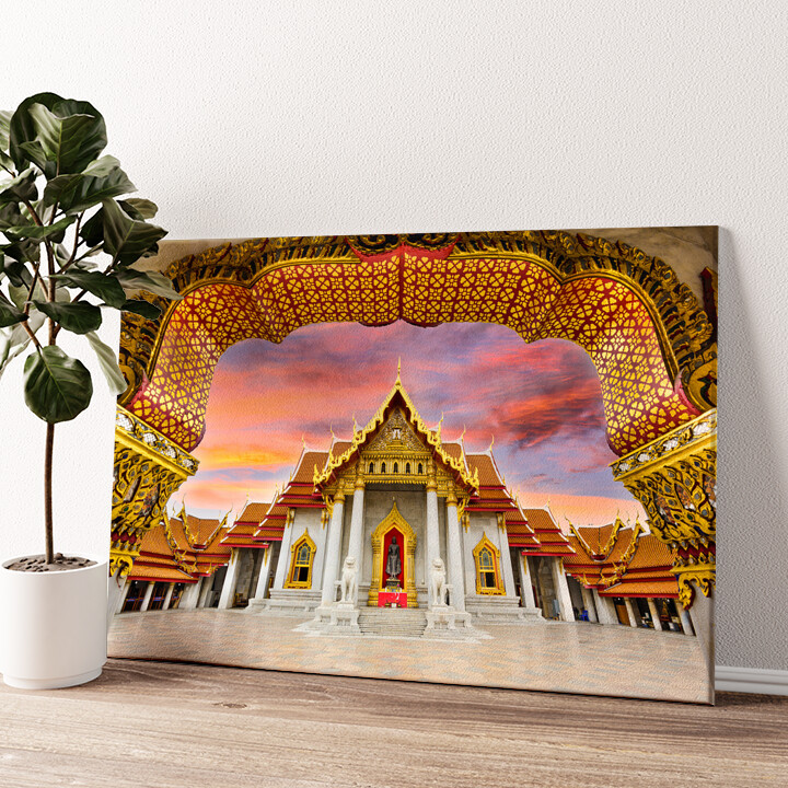Leinwandbild personalisiert Marmortempel Bangkok