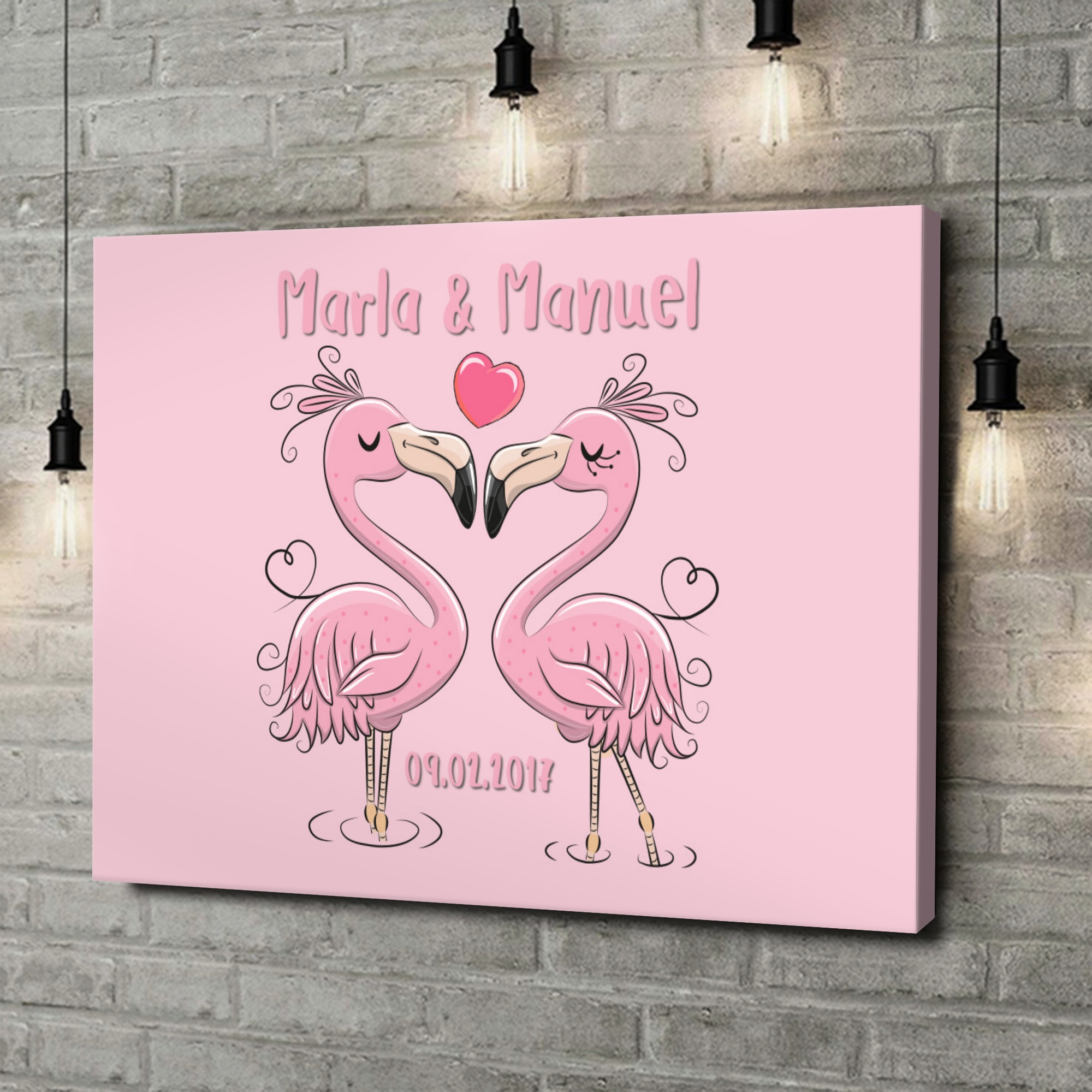 Liebesleinwand als Geschenk Flamingorama