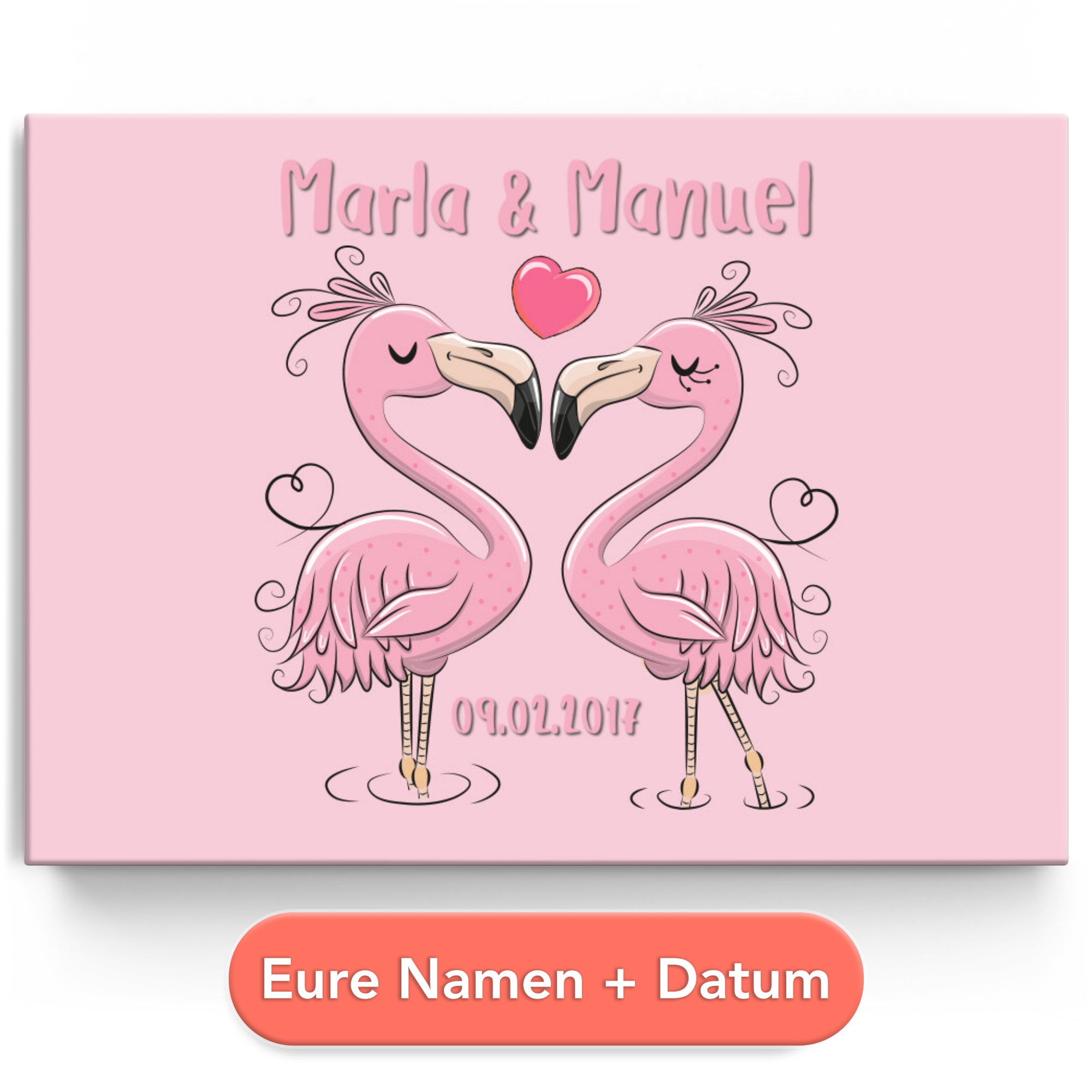 Personalisiertes Leinwandbild Flamingorama