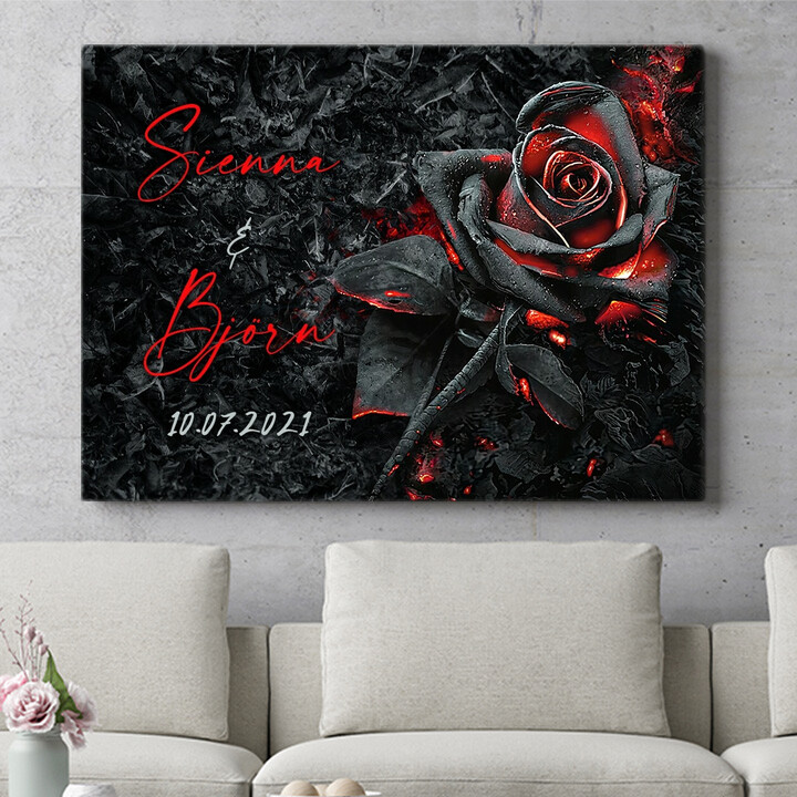Personalisiertes Wandbild Glühende Rose
