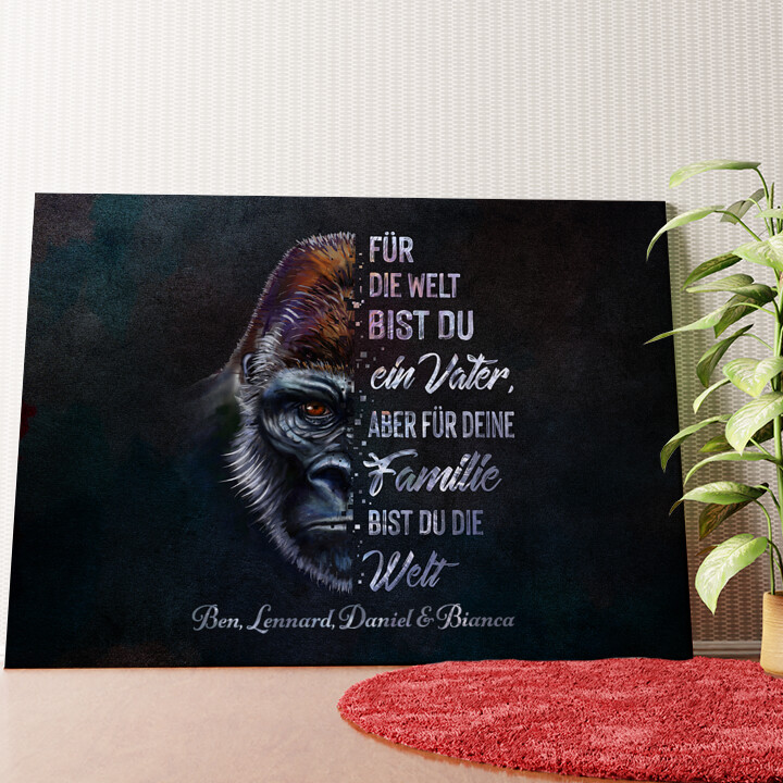 Gorillavater Wandbild personalisiert