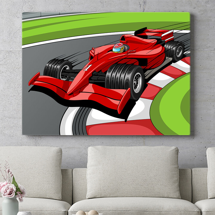 Personalisiertes Wandbild Formel 1 Rennwagen