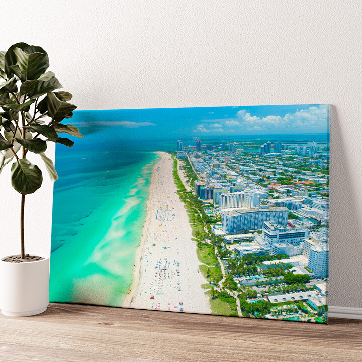 Leinwandbild personalisiert Miami Beach Skyline
