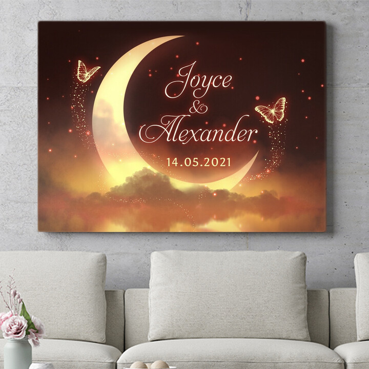 Personalisiertes Wandbild Romantischer Mondschein