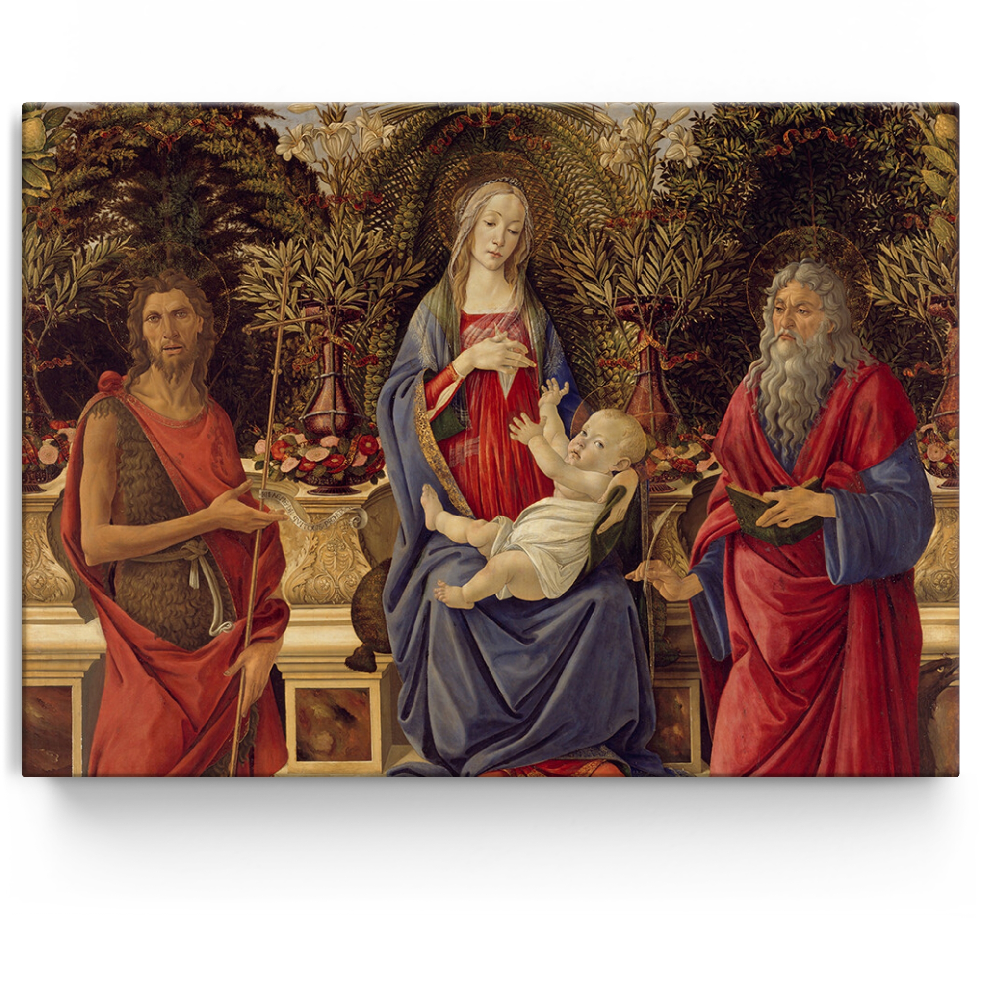 Personalisiertes Leinwandbild Thronende Maria mit dem Kind und den beiden Johannes