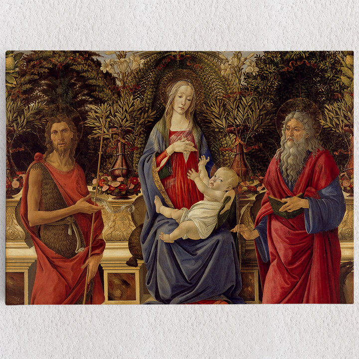 Personalisiertes Leinwandbild Thronende Maria mit dem Kind und den beiden Johannes