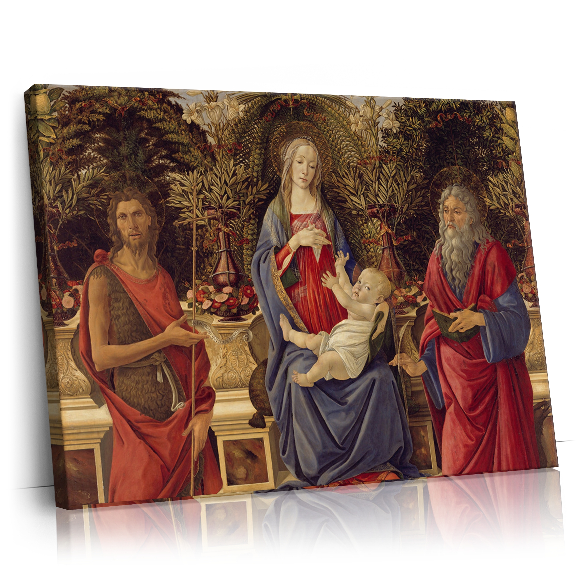 Personalisierbares Geschenk Thronende Maria mit dem Kind und den beiden Johannes