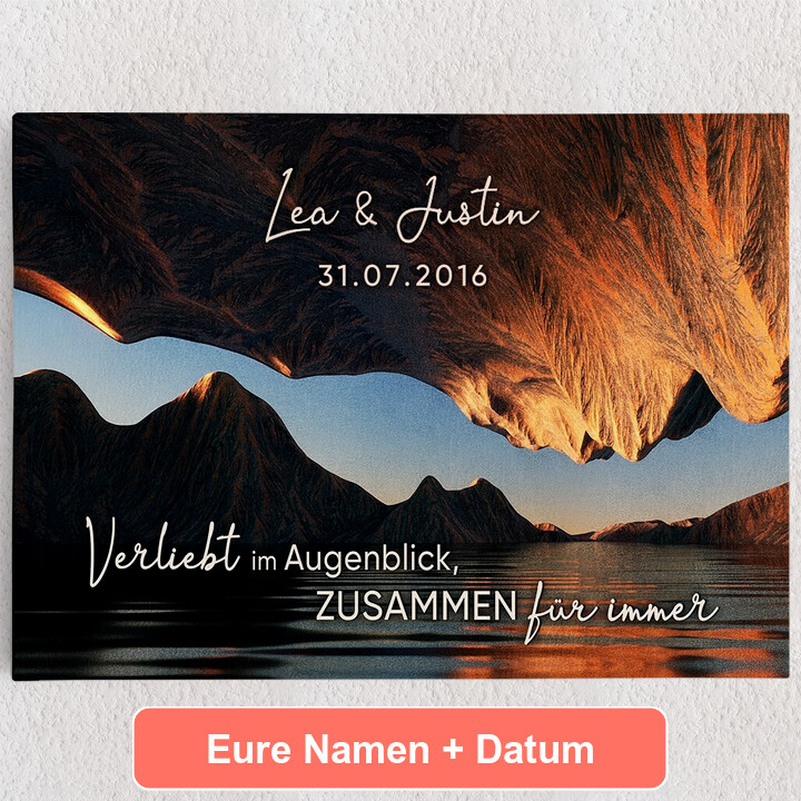 Personalisiertes Leinwandbild Unser Augenblick der Liebe