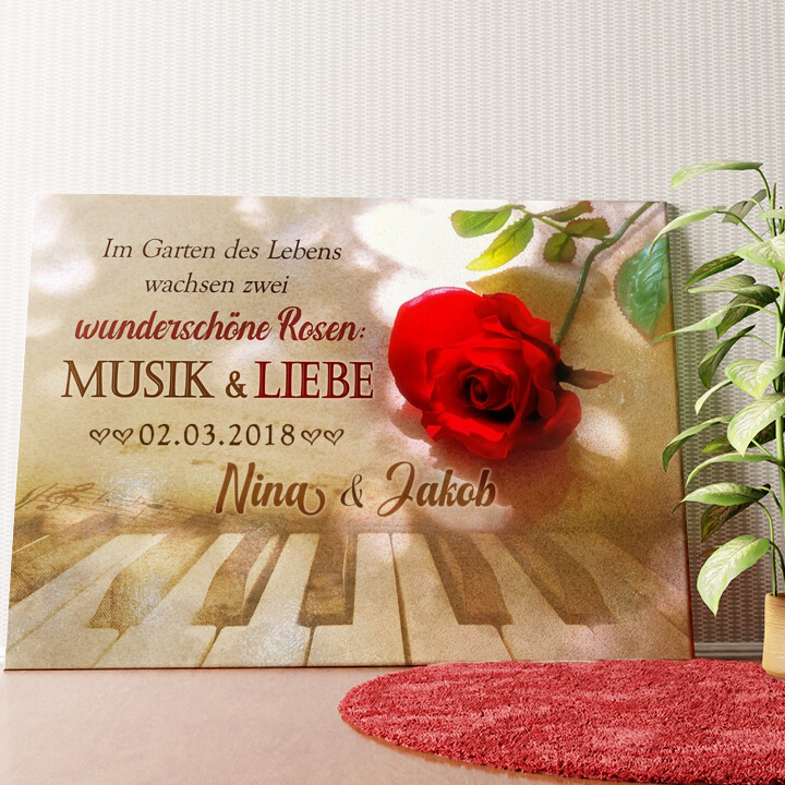 Musik & Liebe Wandbild personalisiert