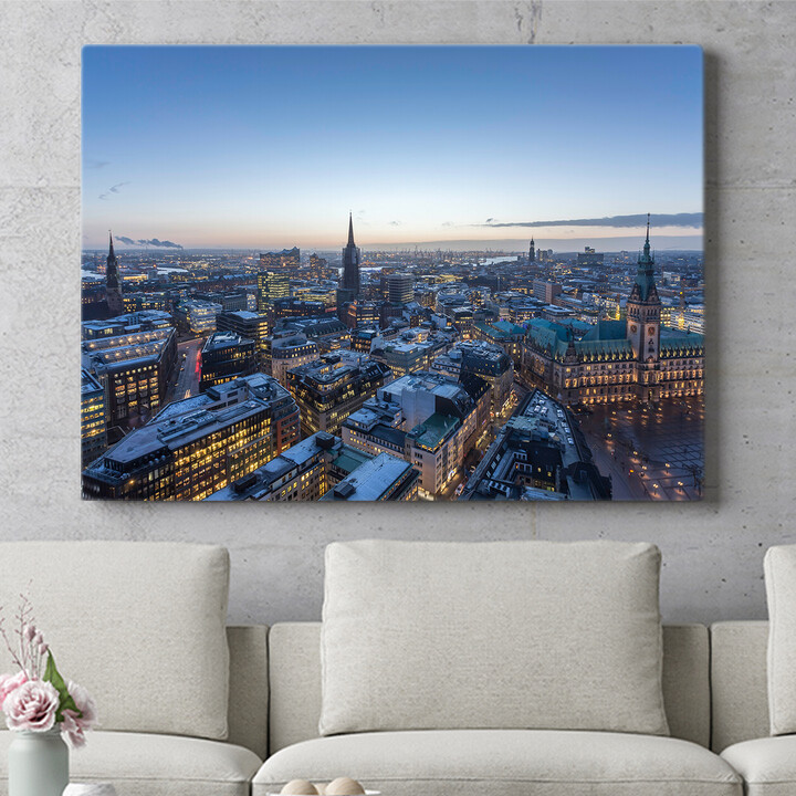 Personalisiertes Wandbild Skyline von Hamburg