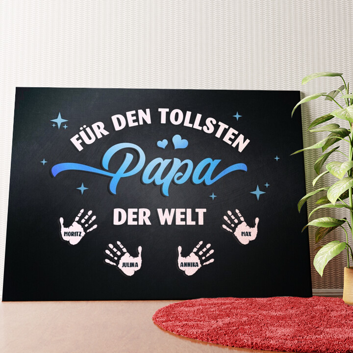 Kinderhände für Papa Wandbild personalisiert