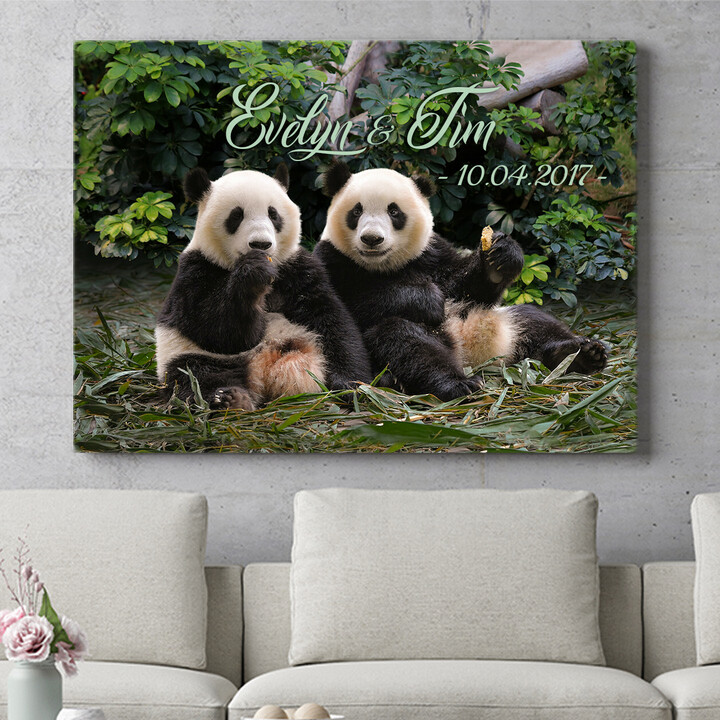 Personalisiertes Wandbild Pandabären