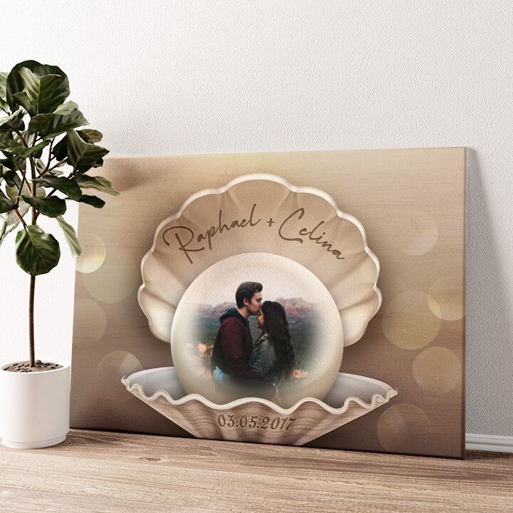Leinwandbild personalisiert Glücksperle