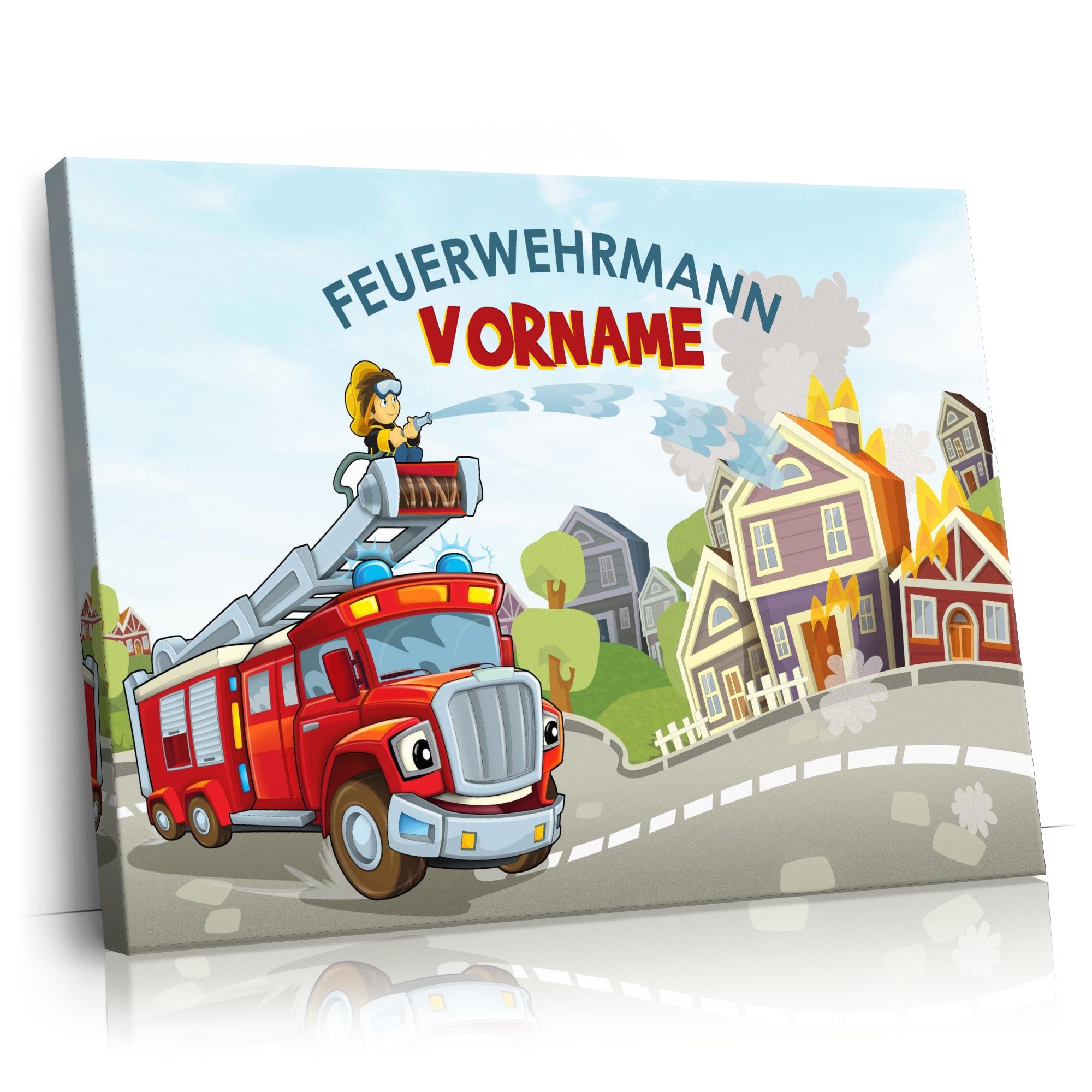 Personalisierbares Geschenk Feuerwehrmann im Einsatz
