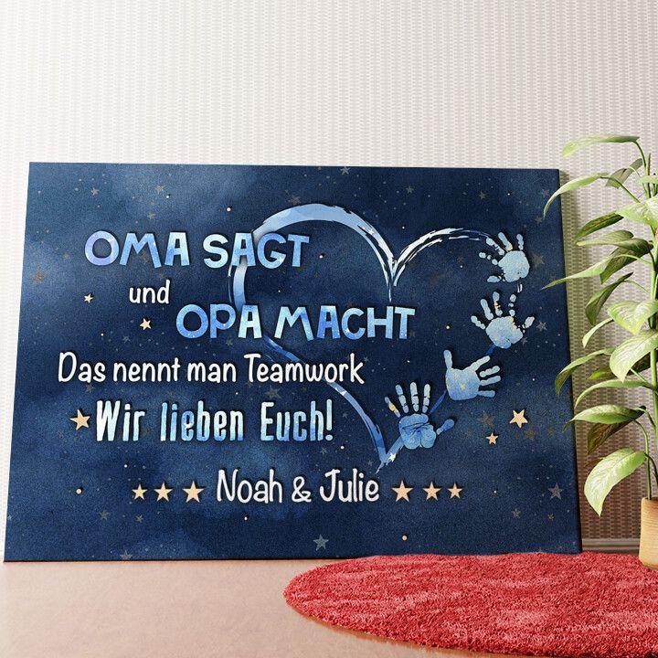 Teamwork Wandbild personalisiert