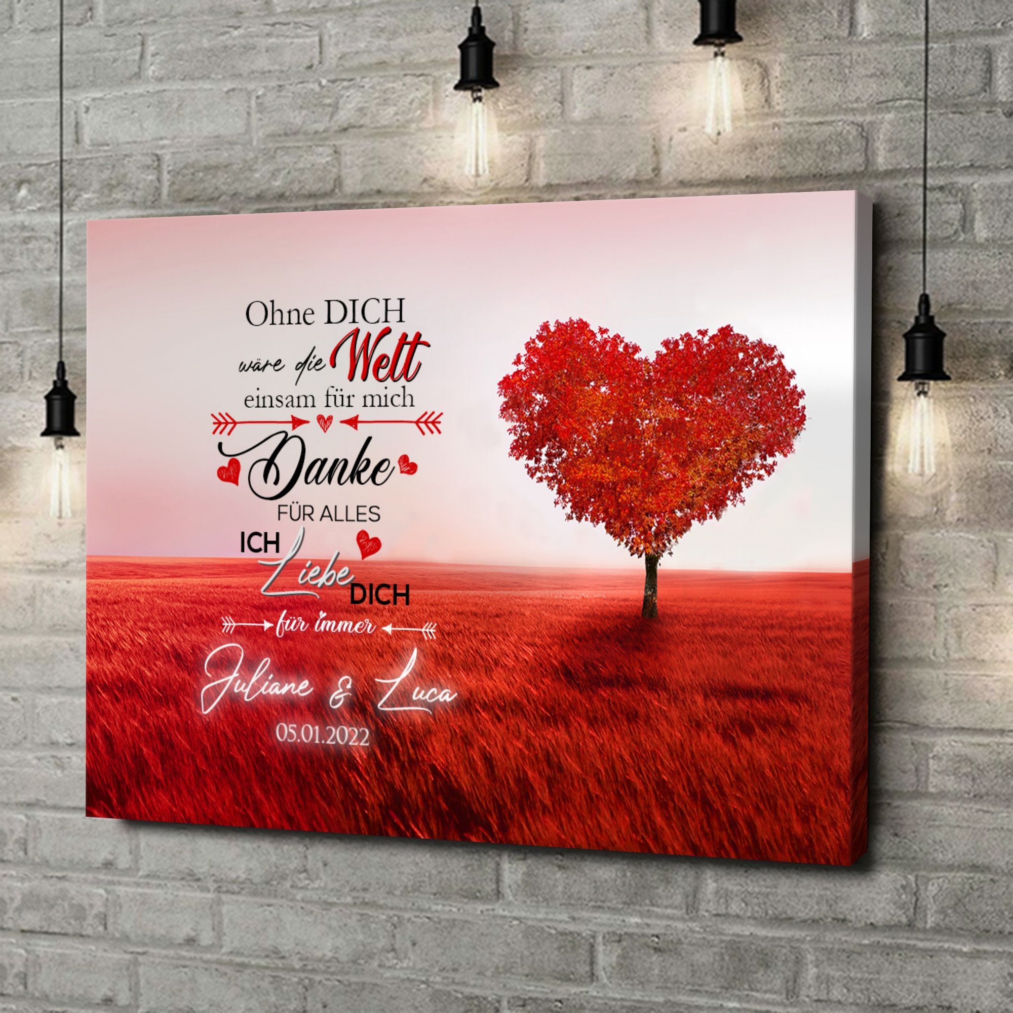 Liebesleinwand als Geschenk Ich liebe Dich