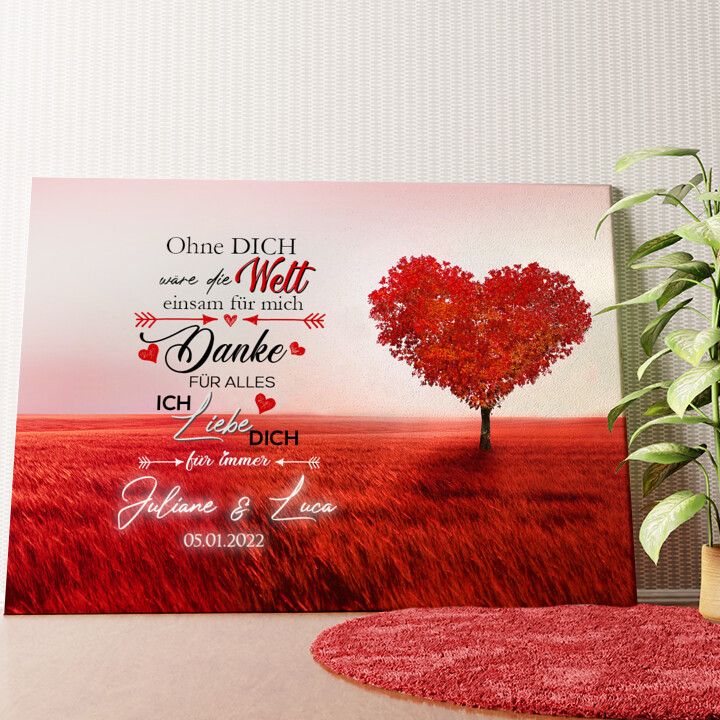 Ich liebe Dich Wandbild personalisiert