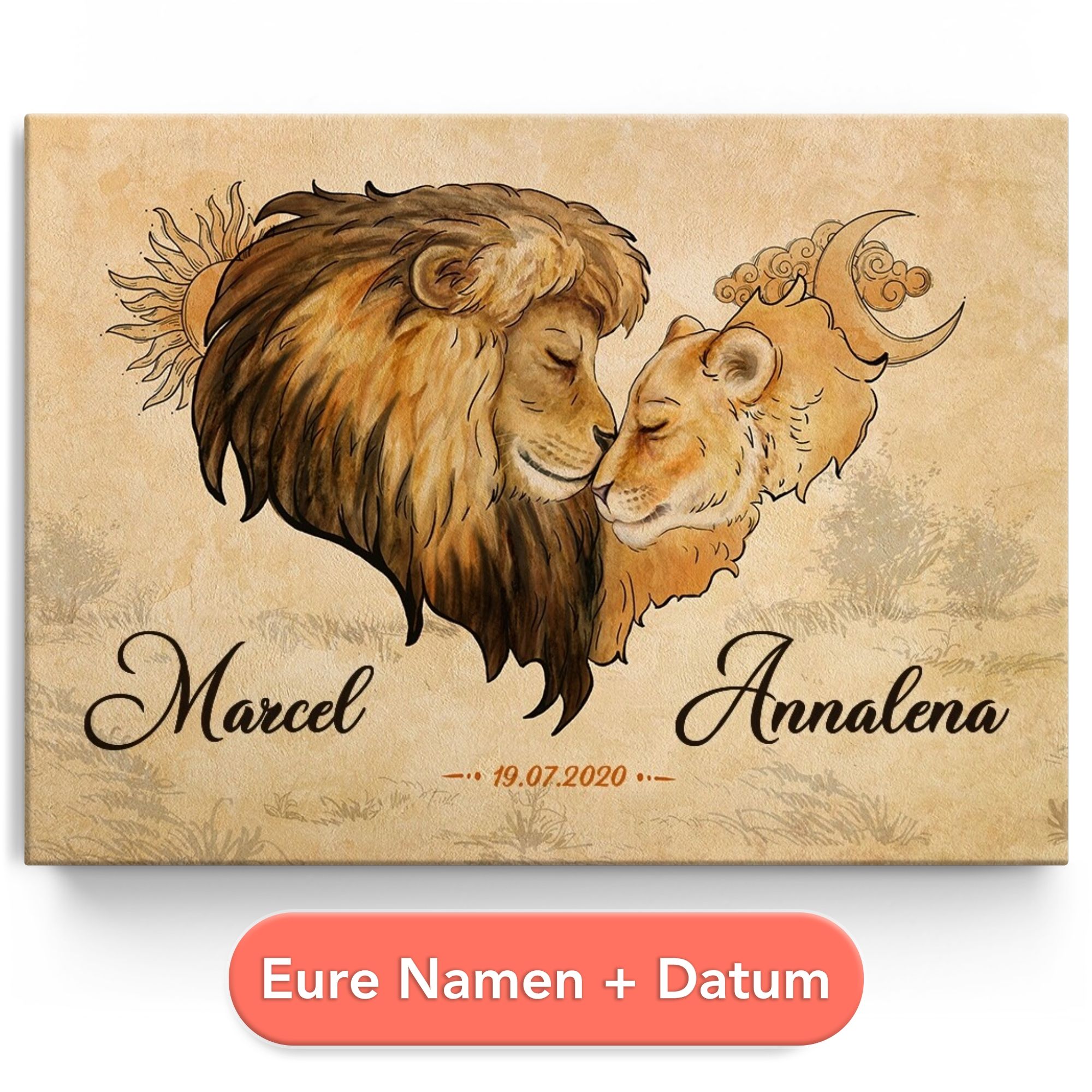 Personalisiertes Leinwandbild Inniges Vertrauen