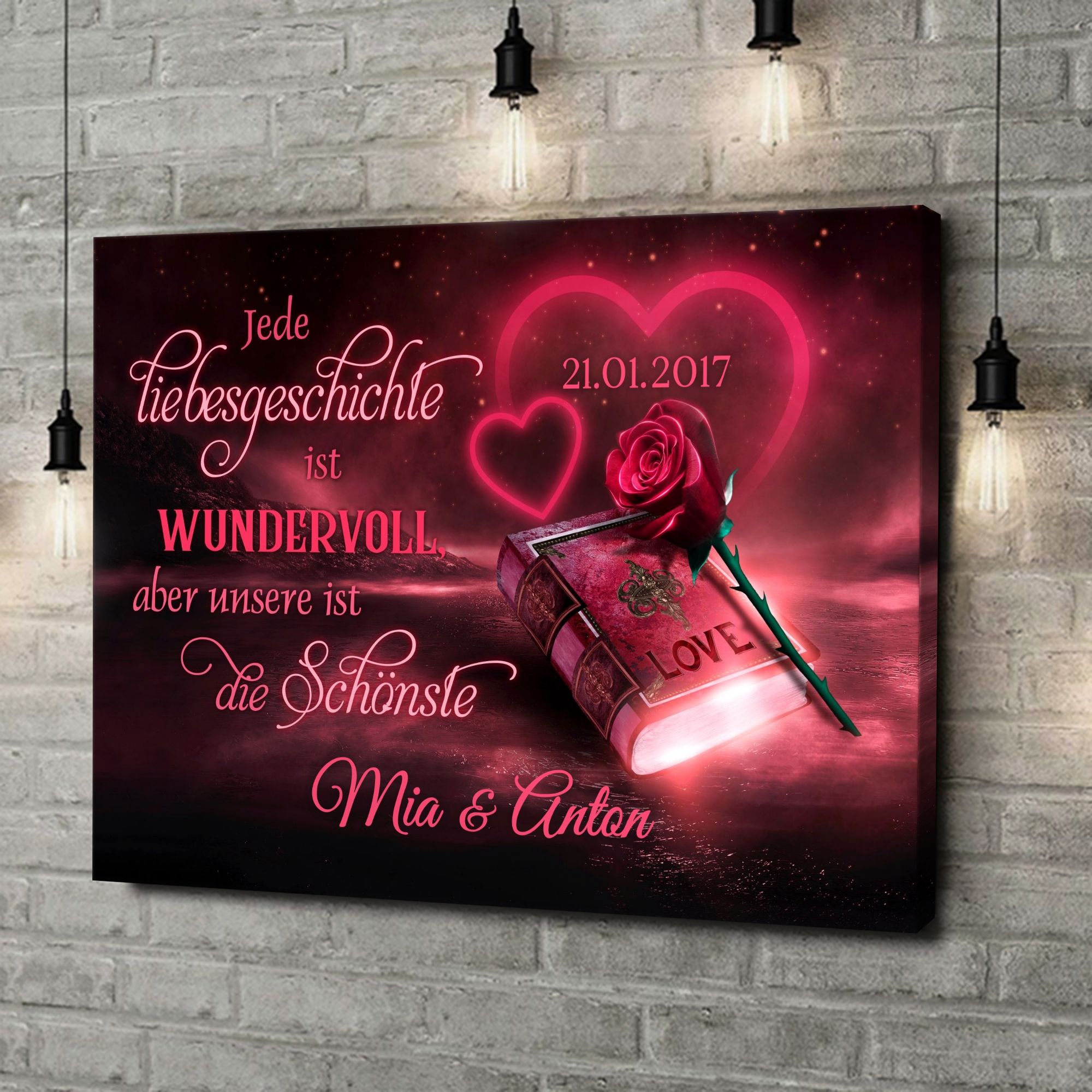 Liebesleinwand als Geschenk Unsere Geschichte