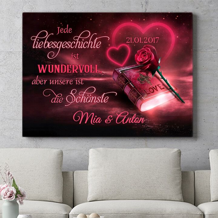 Personalisiertes Wandbild Unsere Geschichte