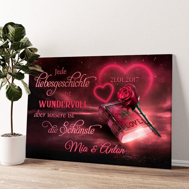 Leinwandbild personalisiert Unsere Geschichte