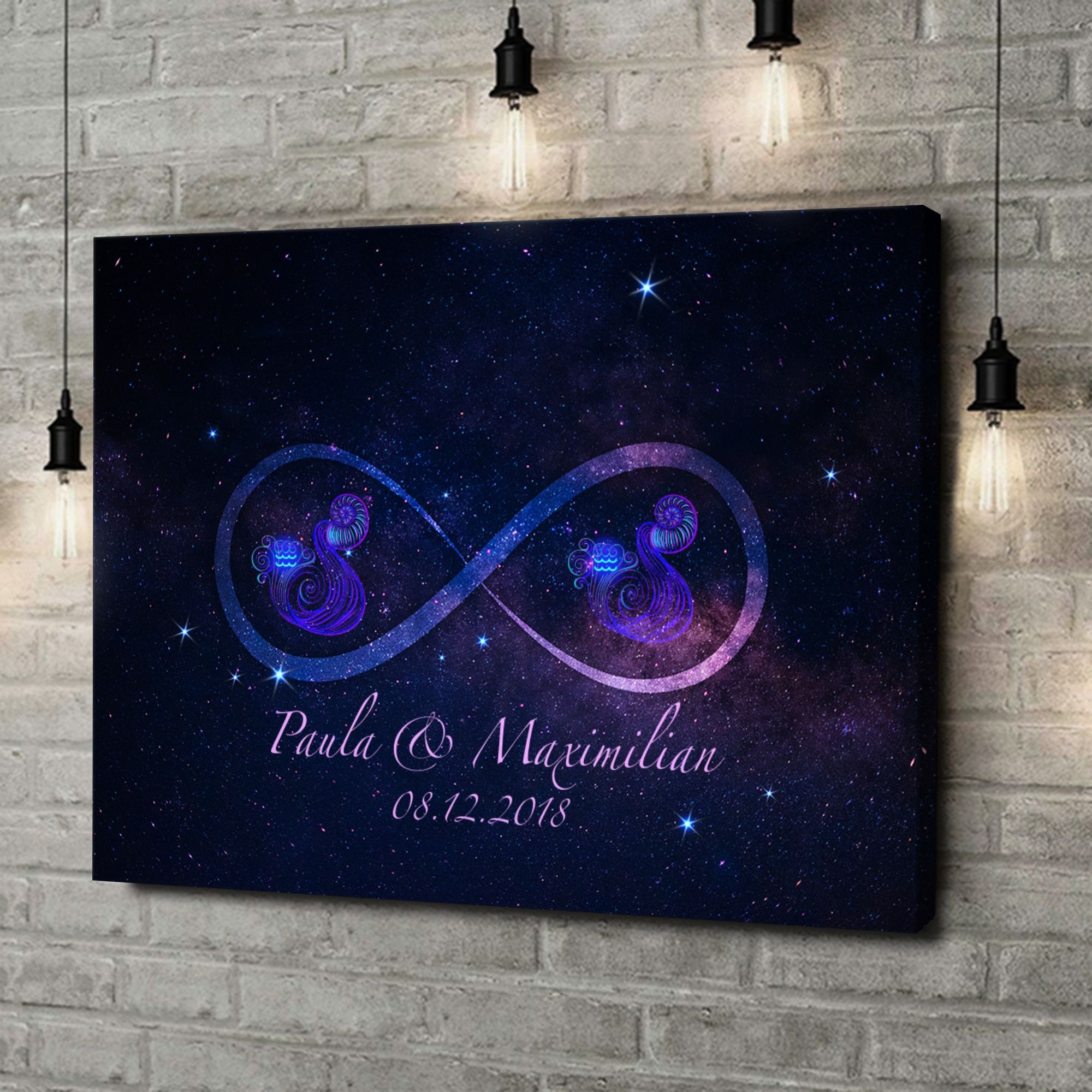 Liebesleinwand als Geschenk Sterne der Ewigkeit