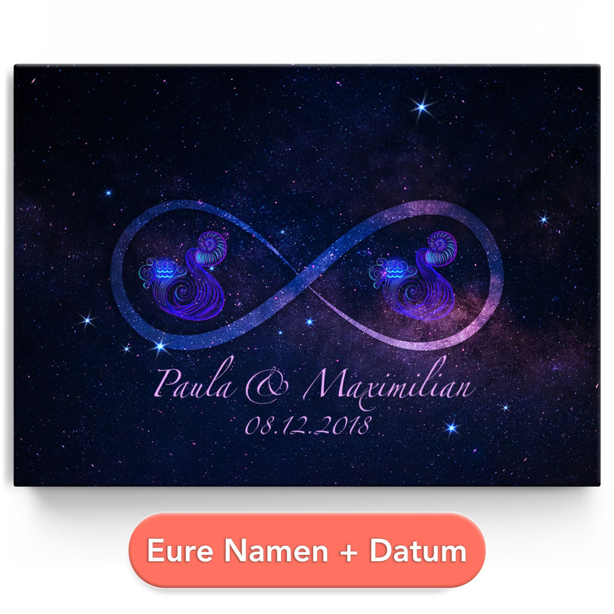 Personalisiertes Leinwandbild Sterne der Ewigkeit