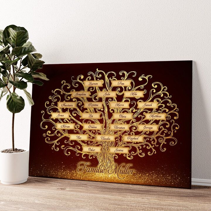Leinwandbild personalisiert Stammbaum der Familie