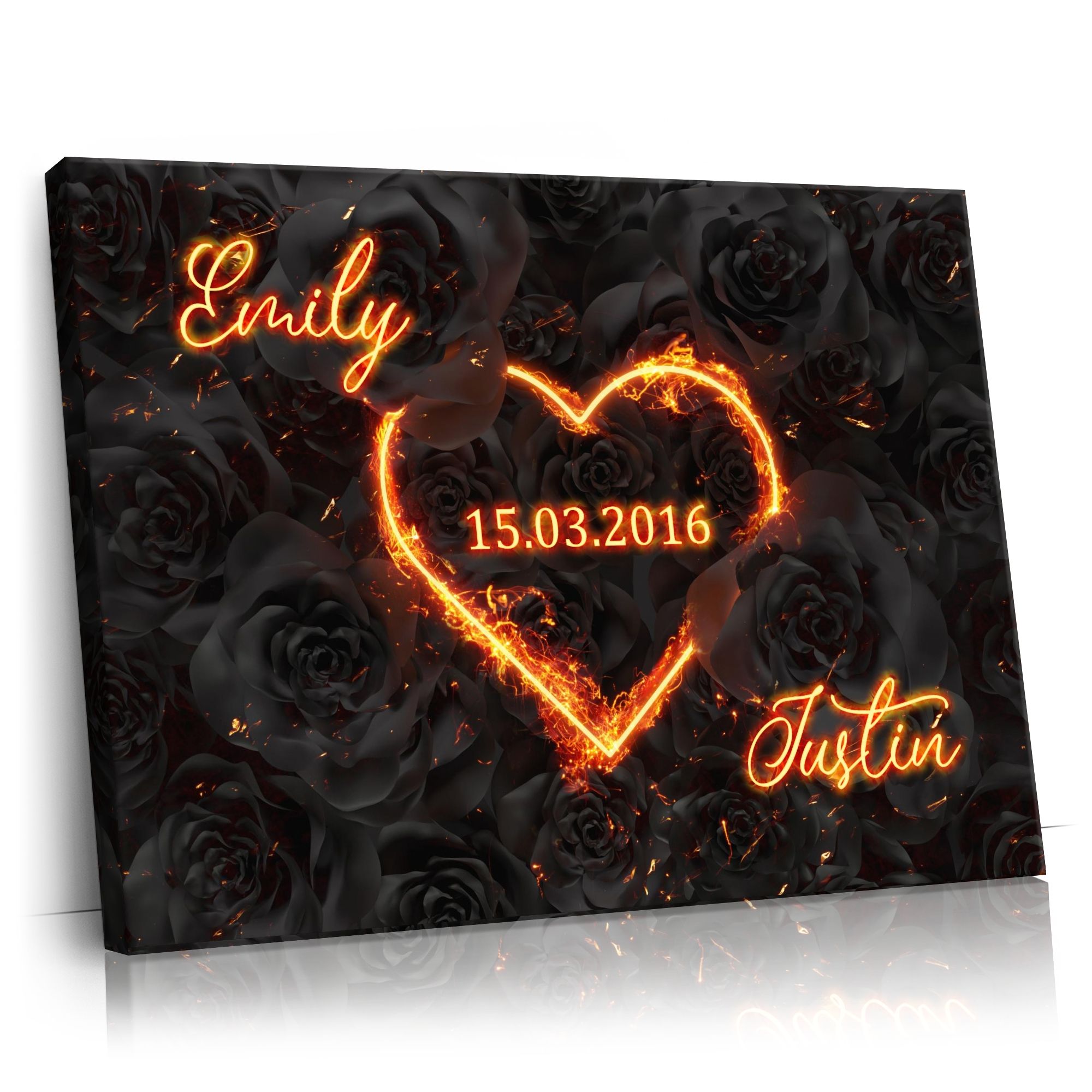 Personalisierbares Geschenk Flammenherz