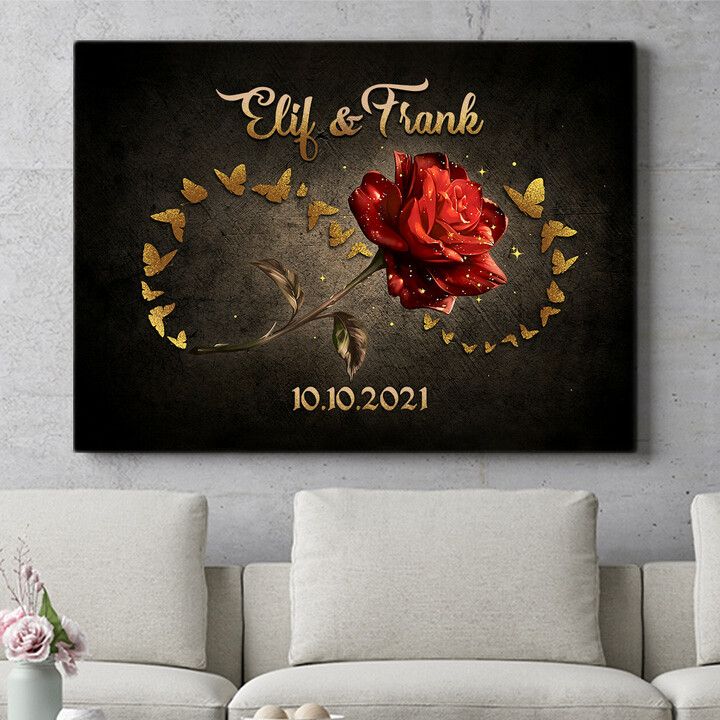 Personalisiertes Wandbild Schmetterlinge im Bauch