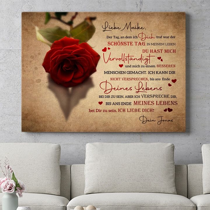 Personalisiertes Wandbild Verliebt in Dich