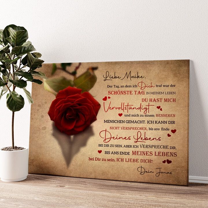 Leinwandbild personalisiert Verliebt in Dich