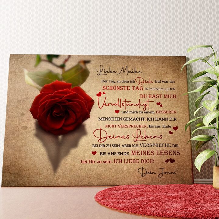 Verliebt in Dich Wandbild personalisiert